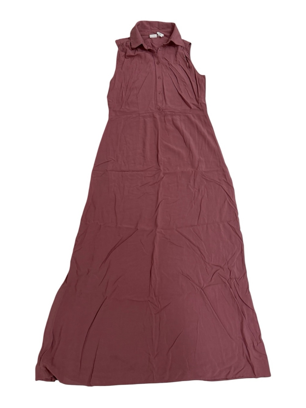 Lucy and Laurel Sleeveless Collared Maxi Dress in Dusty Rose Size Small